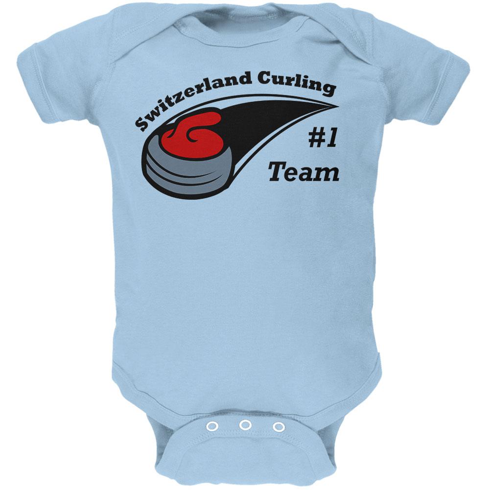 Winter Games Curling Team Switzerland Soft Baby One Piece Baby One Piece Old Glory 0-3M Light Blue