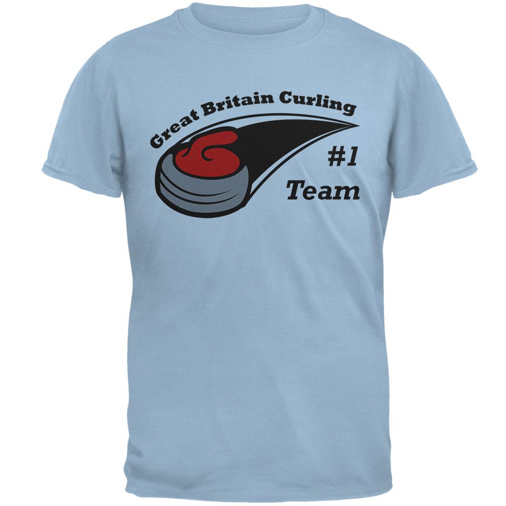 Winter Games Curling Team Great Britain Mens T Shirt Men's T-Shirts Old Glory 2XL Light Blue