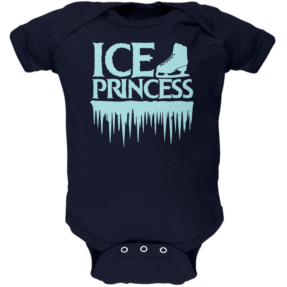 Ice Princess Figure Skating Soft Baby One Piece Baby One Piece Old Glory 0-3M Navy