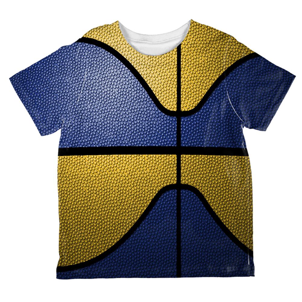 Championship Basketball Royal Blue and Yellow All Over Toddler T Shirt Toddler T-Shirts Old Glory 2T Multi