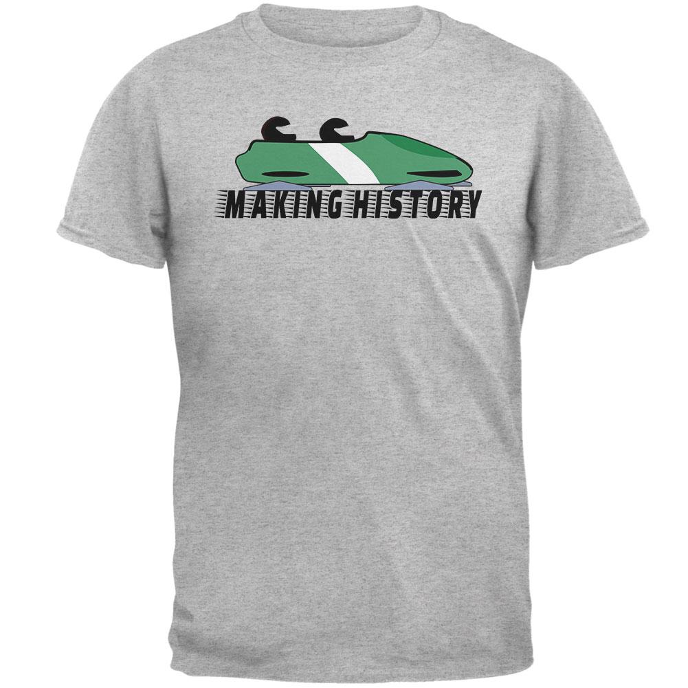 Nigerian Bobsled Team Making History Mens T Shirt Men's T-Shirts Old Glory 2XL Heather