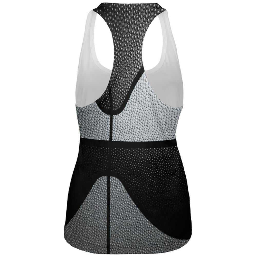 Championship Basketball Silver and Black All Over Womens Work Out Tank Top Women's Tank Tops Old Glory