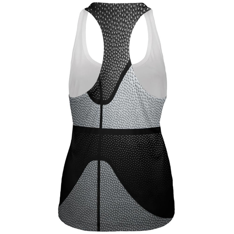 Championship Basketball Silver and Black All Over Womens Work Out Tank Top Women's Tank Tops Old Glory