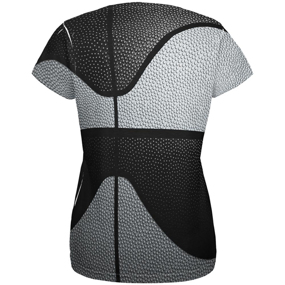 Championship Basketball Silver and Black All Over Womens T Shirt Women's T-Shirts Old Glory