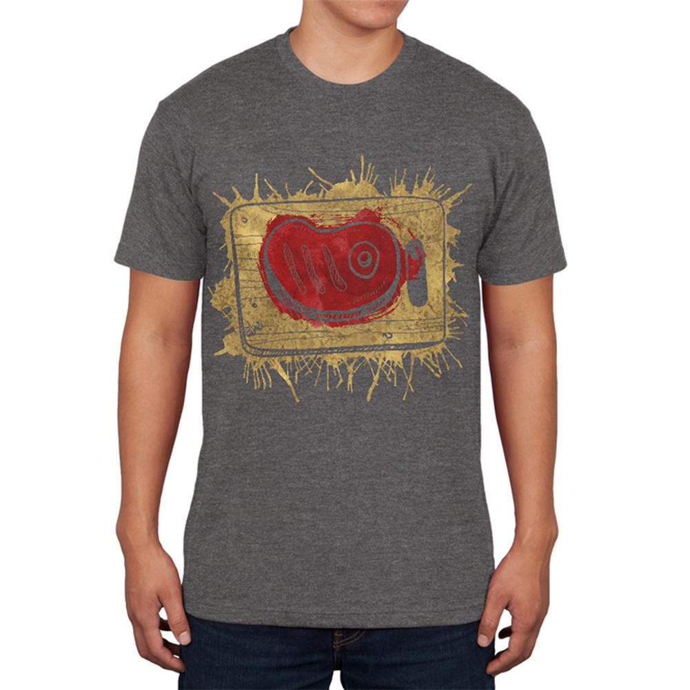 Prime Cut Bistro Steak Mens Soft T Shirt Men's T-Shirts Old Glory 2XL Charcoal Heather