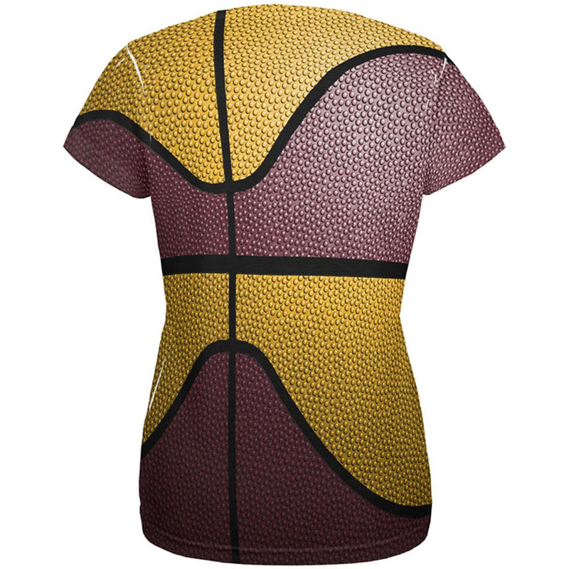 Championship Basketball Maroon and Gold All Over Womens T Shirt Women's T-Shirts Old Glory