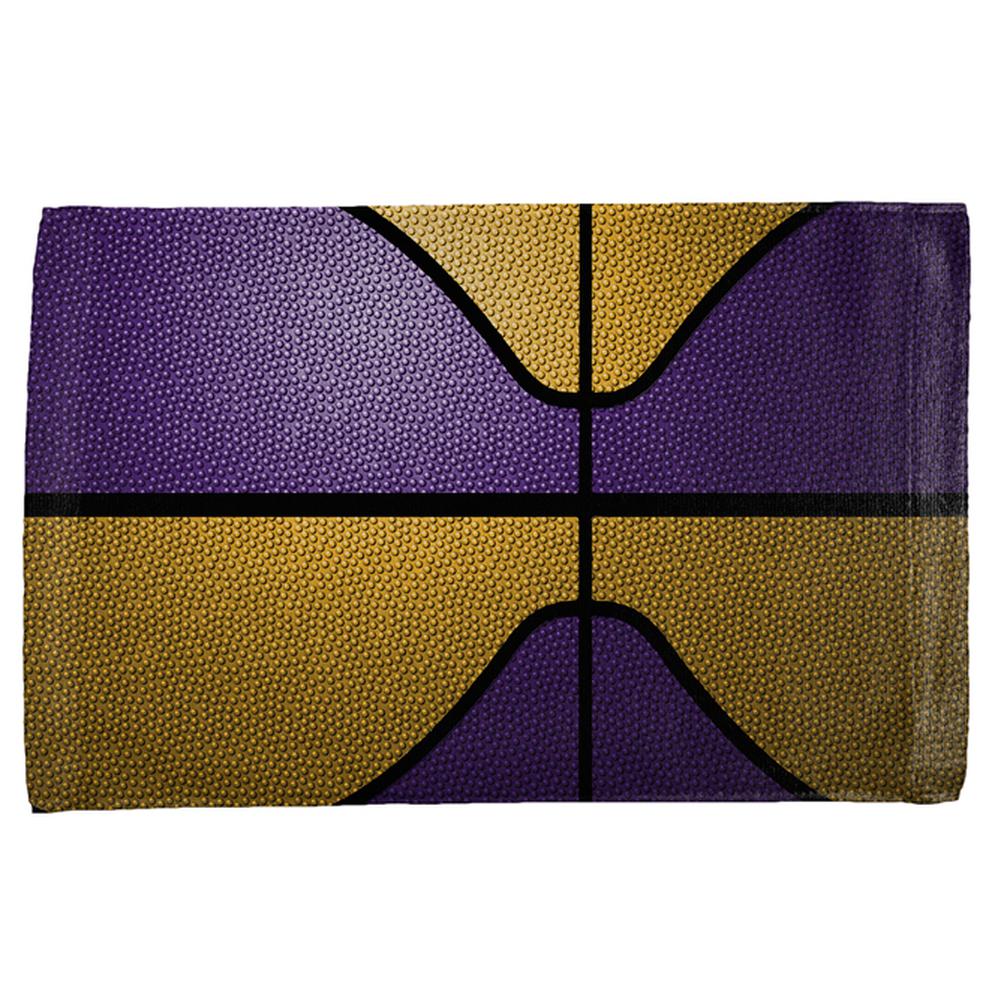 Championship Basketball Purple and Gold All Over Sport Towel Sports Towels Old Glory OS Multi