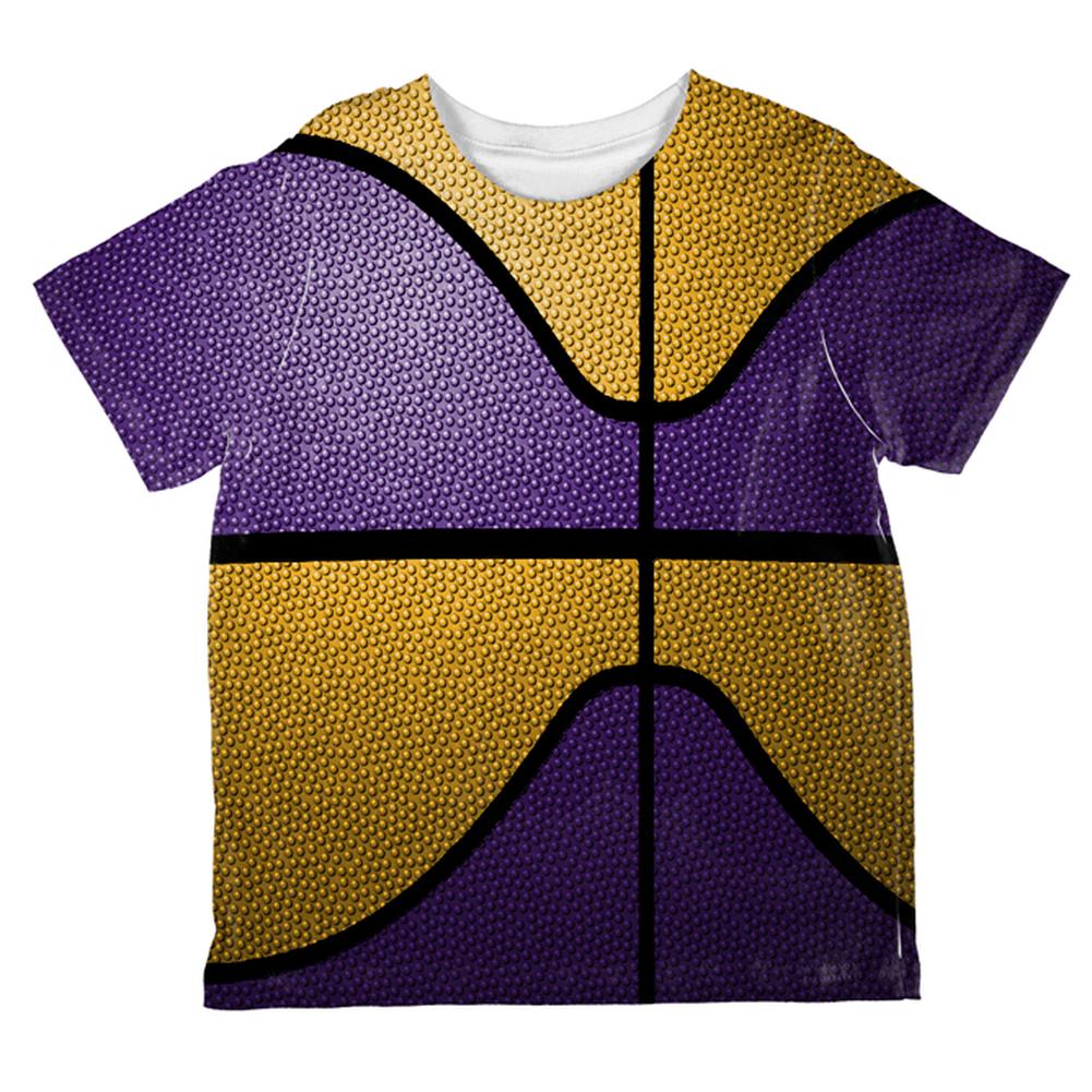 Championship Basketball Purple and Gold All Over Toddler T Shirt Toddler T-Shirts Old Glory 2T Multi