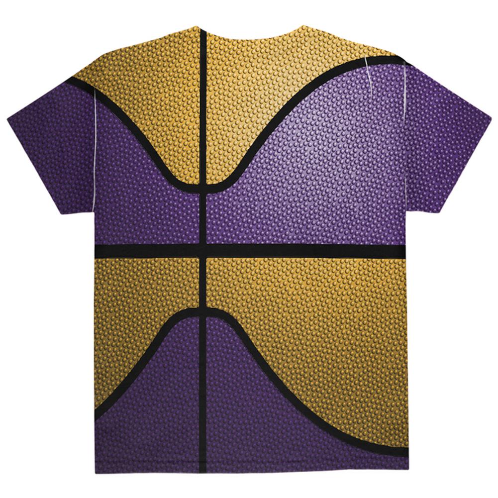 Championship Basketball Purple and Gold All Over Youth T Shirt Youth T-Shirts Old Glory