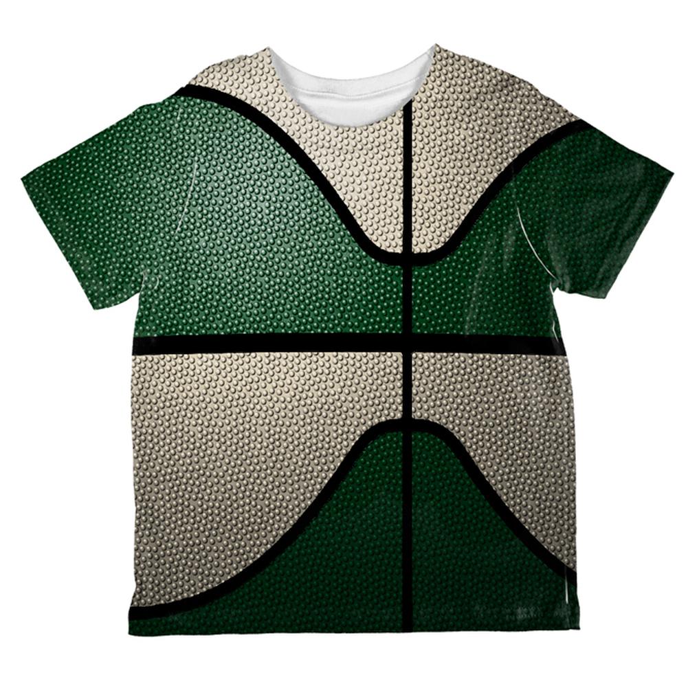 Championship Basketball Forest Green and Cream All Over Toddler T Shirt Toddler T-Shirts Old Glory 2T Multi