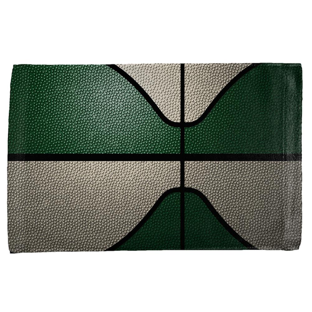 Championship Basketball Forest Green and Cream All Over Sport Towel Hand Towel Old Glory OS Multi