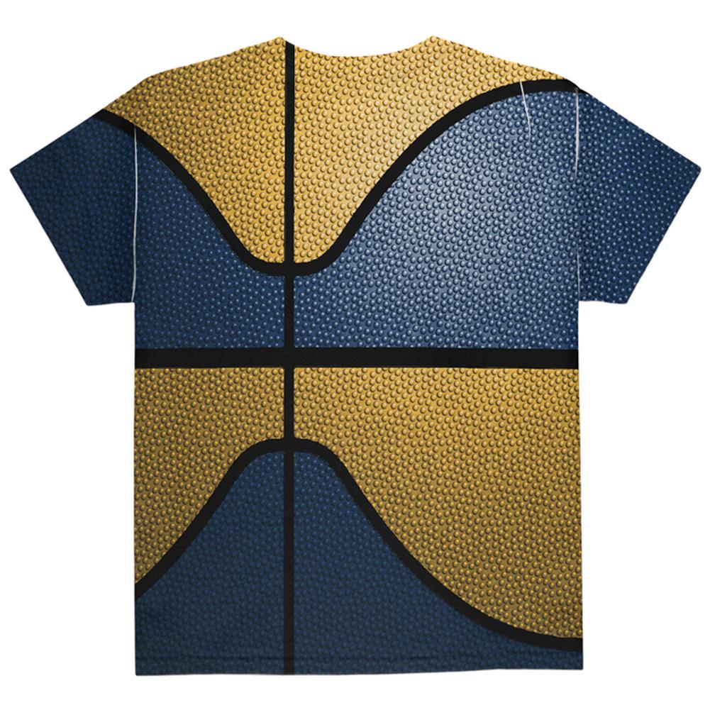 Championship Basketball Blue and Yellow All Over Youth T Shirt Youth T-Shirts Old Glory
