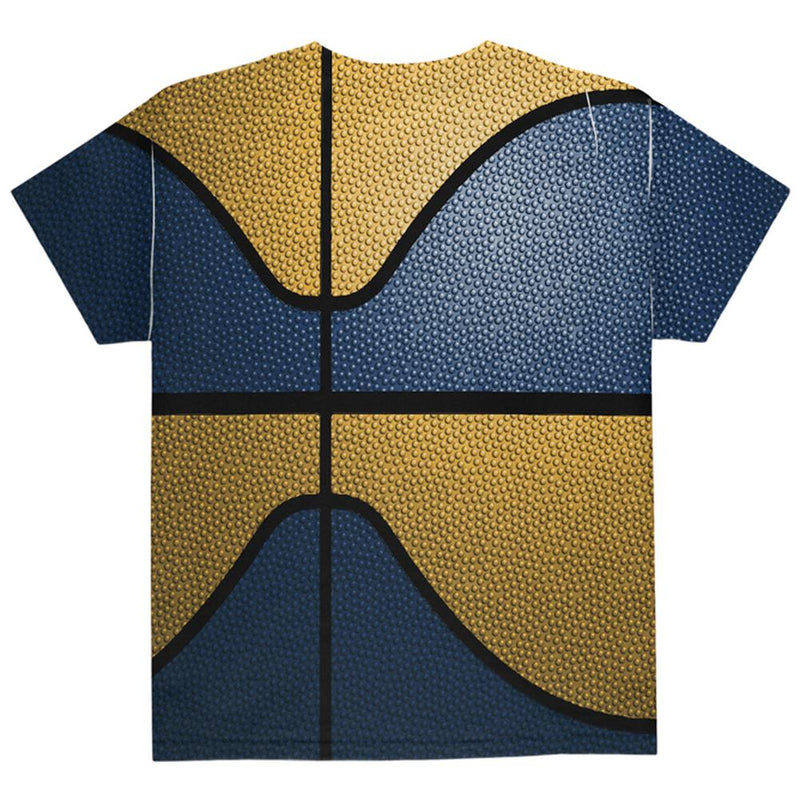 Championship Basketball Blue and Yellow All Over Youth T Shirt Youth T-Shirts Old Glory