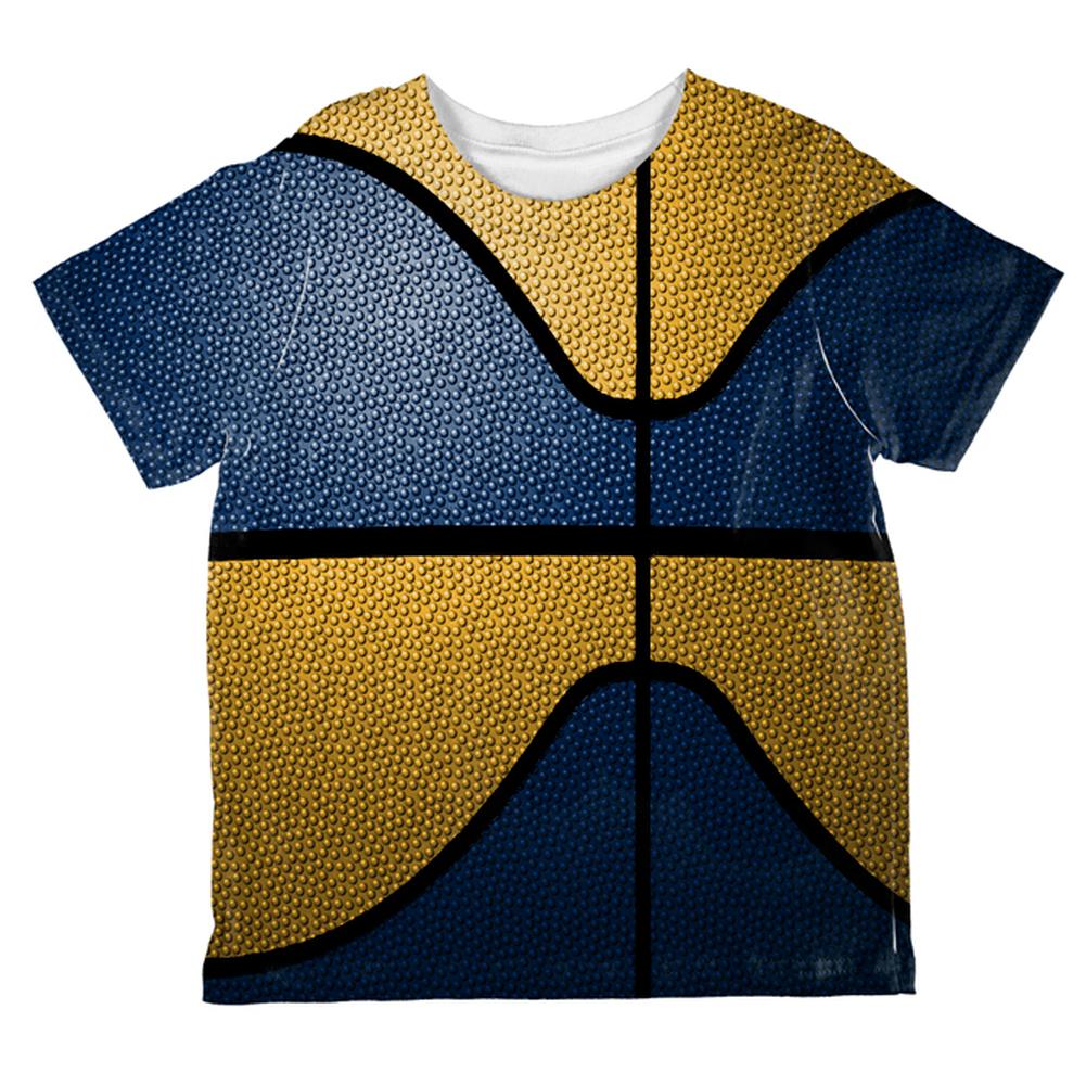 Championship Basketball Blue and Yellow All Over Toddler T Shirt Toddler T-Shirts Old Glory 2T Multi