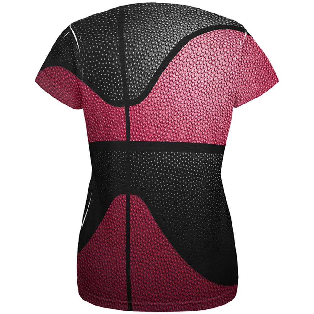 Championship Basketball Red and Black All Over Womens T Shirt Women's T-Shirts Old Glory