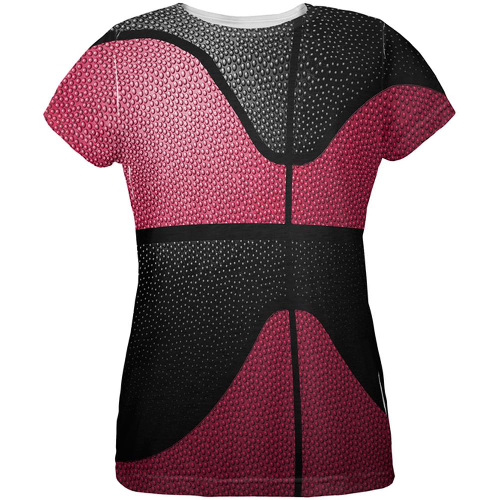 Championship Basketball Red and Black All Over Womens T Shirt Women's T-Shirts Old Glory 2XL Multi