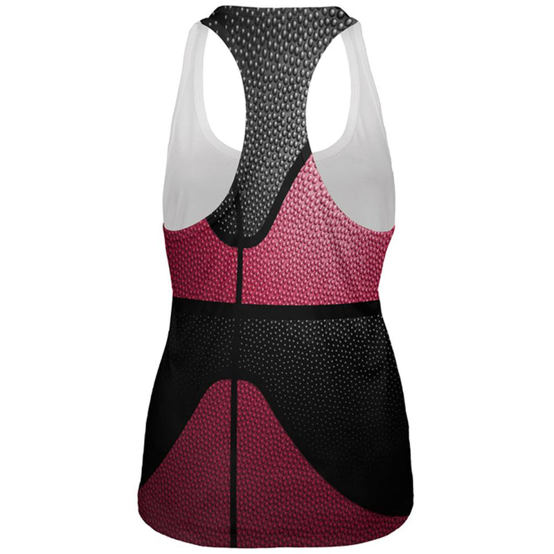 Championship Basketball Red and Black All Over Womens Work Out Tank Top Women's Tank Tops Old Glory