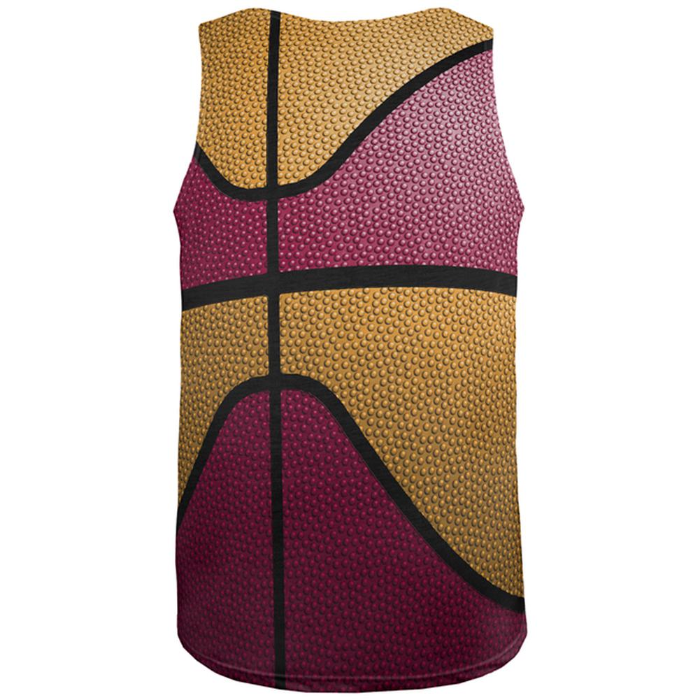 Championship Basketball Red and Yellow All Over Mens Tank Top Men's Tank Tops Old Glory