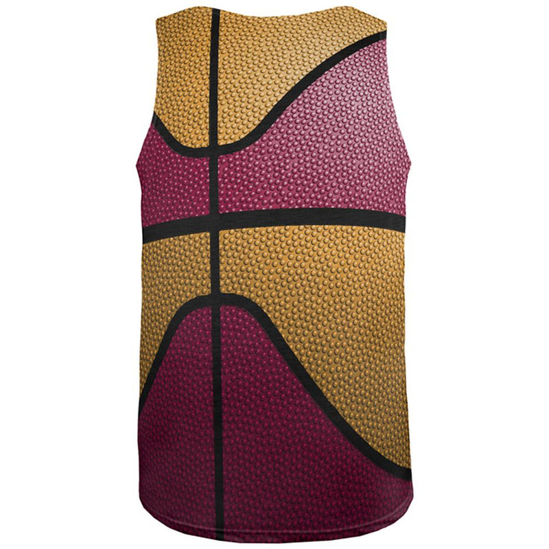 Championship Basketball Red and Yellow All Over Mens Tank Top Men's Tank Tops Old Glory