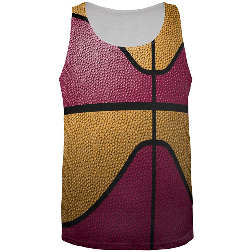 Championship Basketball Red and Yellow All Over Mens Tank Top Men's Tank Tops Old Glory 2XL Multi