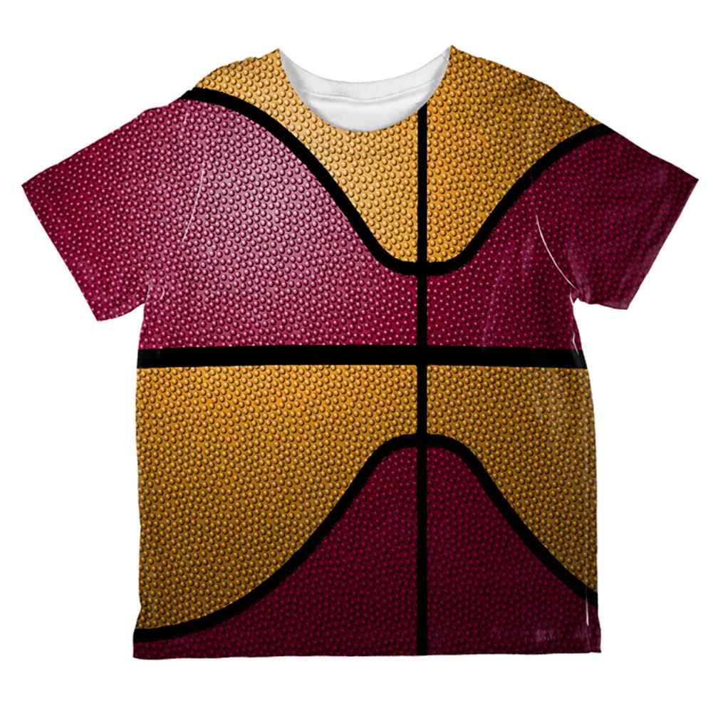 Championship Basketball Red and Yellow All Over Toddler T Shirt Toddler T-Shirts Old Glory 2T Multi