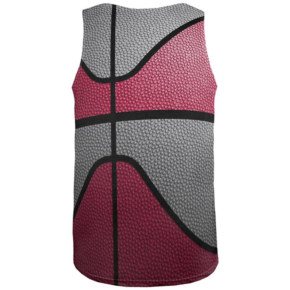 Championship Basketball Red and Silver All Over Mens Tank Top Men's Tank Tops global