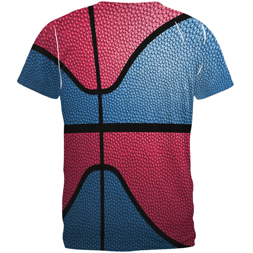 Championship Basketball Blue and Red All Over Mens T Shirt Men's T-Shirts Old Glory