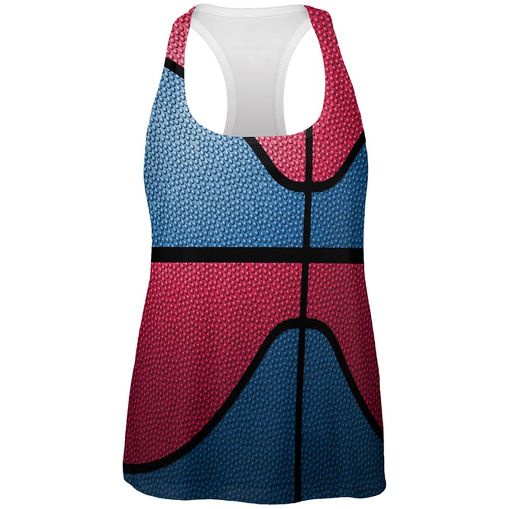 Championship Basketball Blue and Red All Over Womens Work Out Tank Top Women's Tank Tops Old Glory 2XL Multi