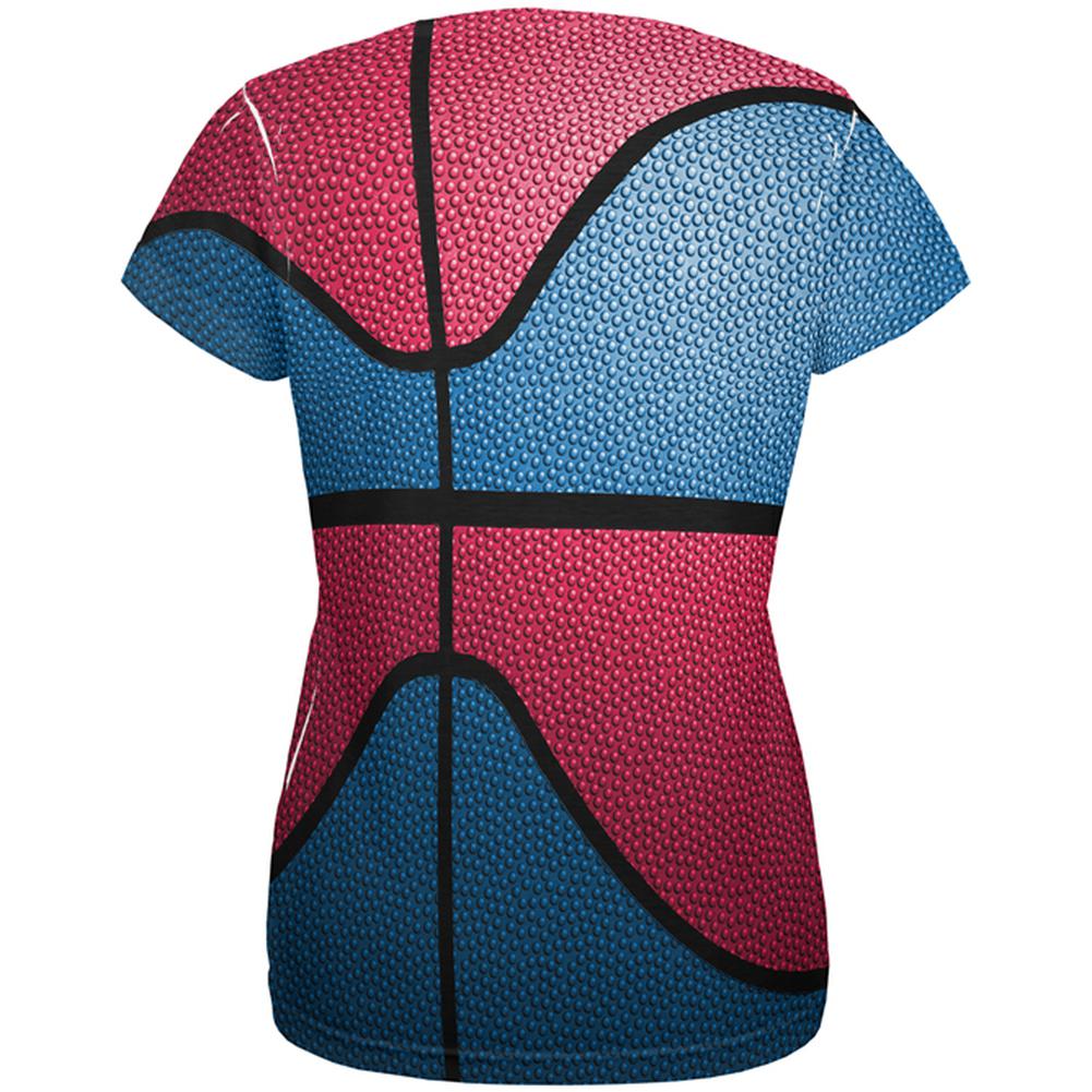 Championship Basketball Blue and Red All Over Womens T Shirt Women's T-Shirts Old Glory