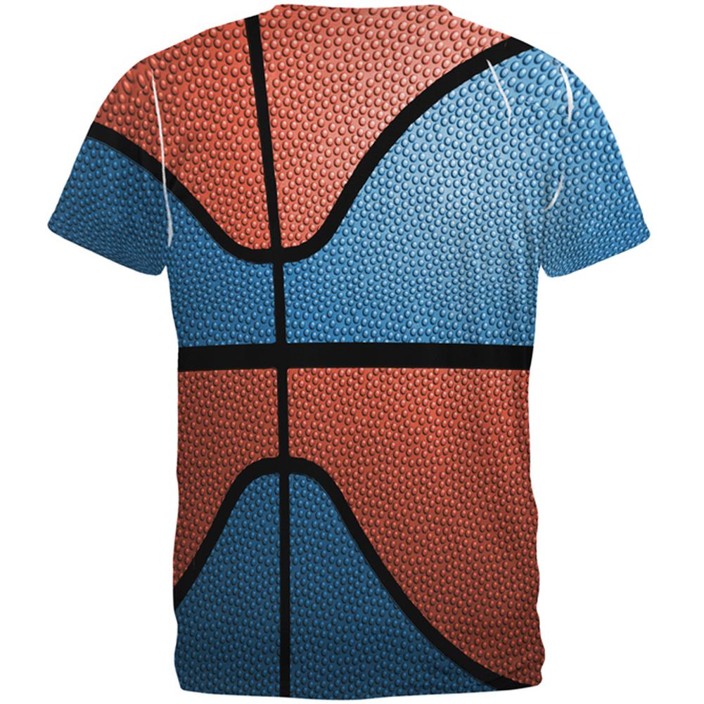 Championship Basketball Blue and Orange All Over Mens T Shirt Men's T-Shirts Old Glory