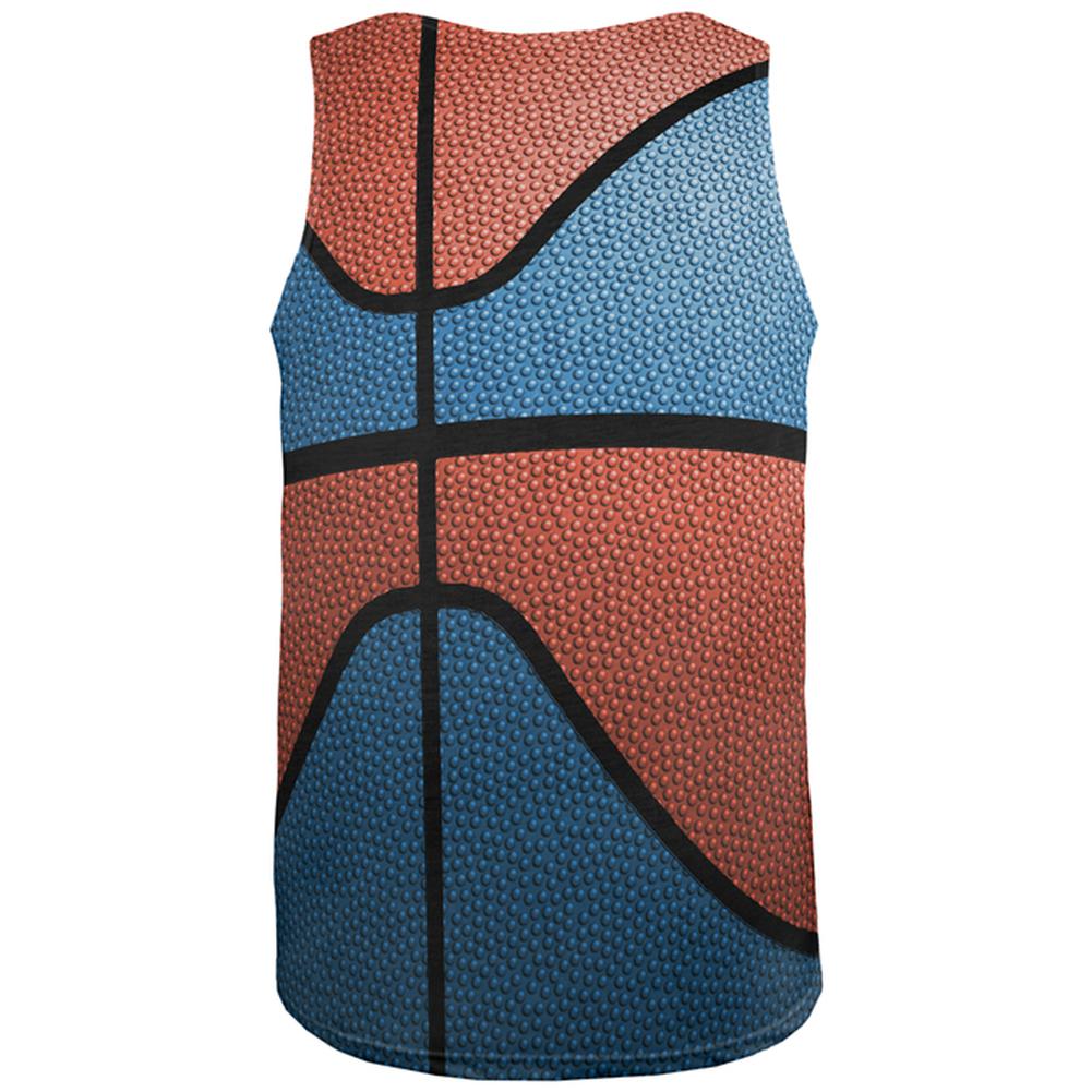 Championship Basketball Blue and Orange All Over Mens Tank Top Men's Tank Tops Old Glory