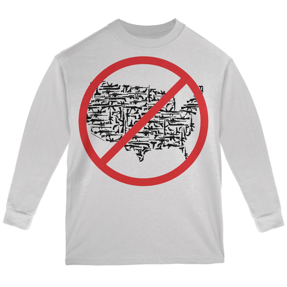 Gun Control in America Youth Long Sleeve T Shirt Youth Long Sleeves Old Glory LG White