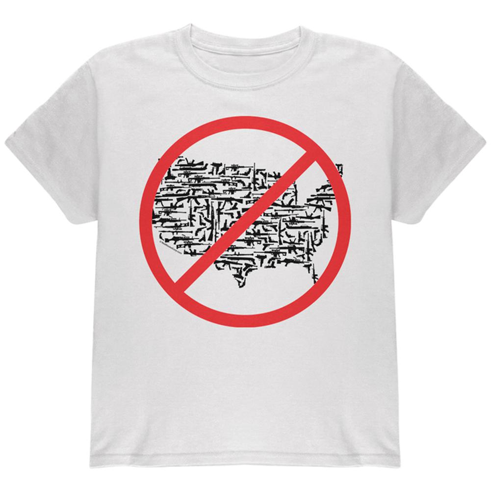 Gun Control in America Youth T Shirt Youth T-Shirts Old Glory LG White