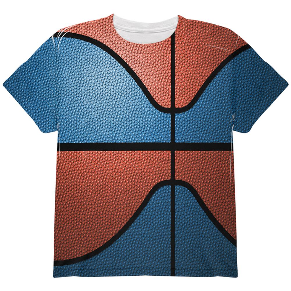 Championship Basketball Blue and Orange All Over Youth T Shirt Youth T-Shirts Old Glory LG Multi