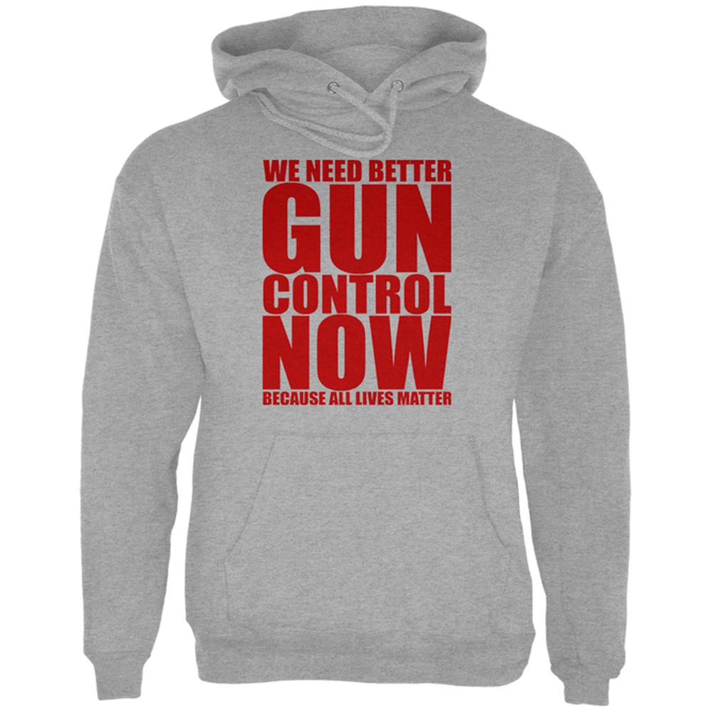 Better Gun Control Now All Lives Matter Mens Hoodie Men's Hoodies Old Glory SM Storm Grey