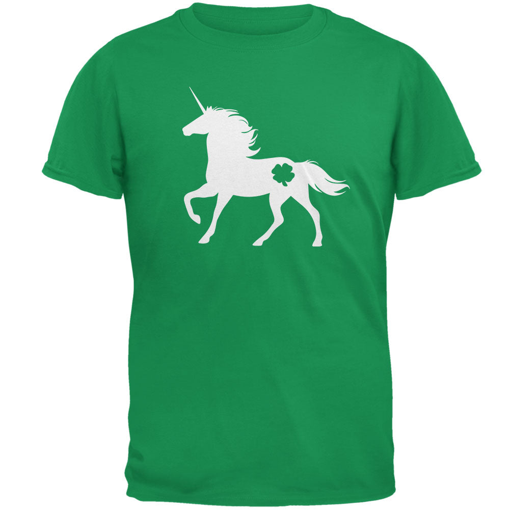 St. Patrick's Day Silhouette Unicorn Mens T Shirt Men's T-Shirts Old Glory 2XL Irish Green