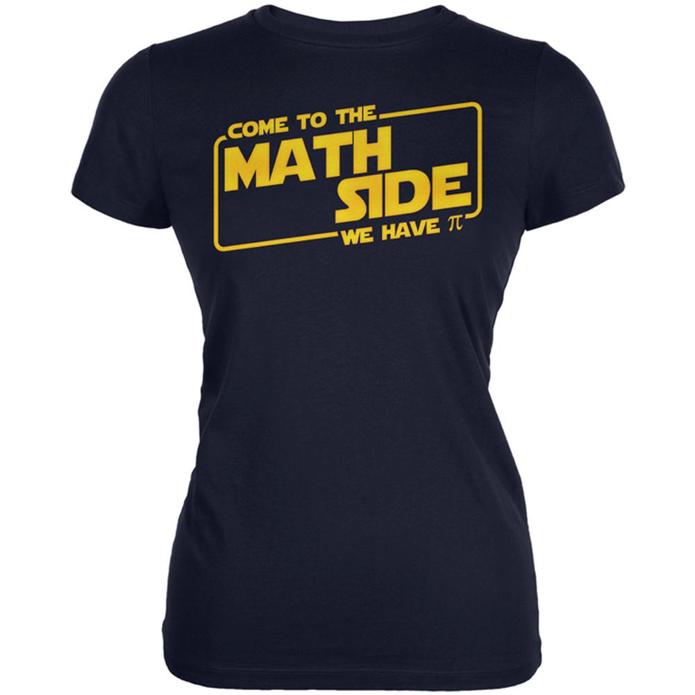 Come to the Math Side We have Pi Juniors Soft T Shirt Juniors T-Shirts Old Glory 2XL Navy