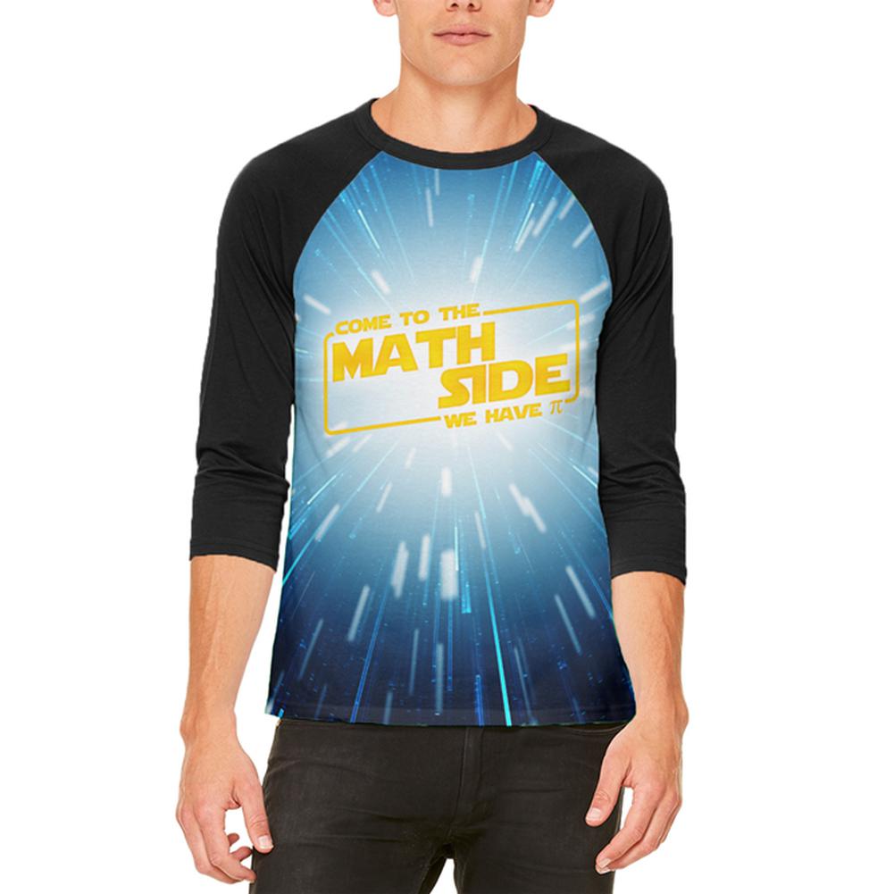 Come to the Math Side We have Pi Mens Raglan T Shirt Men's T-Shirts Old Glory 2XL White-Black