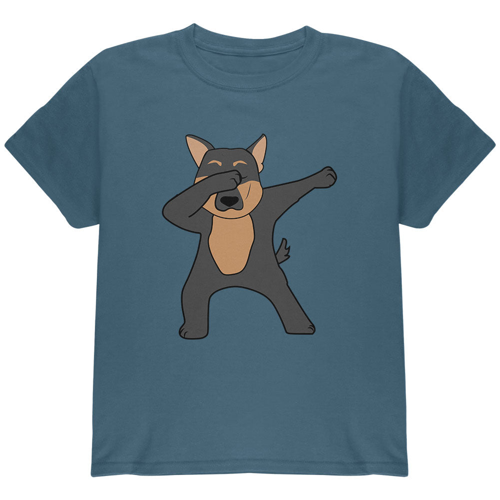 Dabbing German Shepherd Youth T Shirt Youth T-Shirts Old Glory YLG Indigo Blue