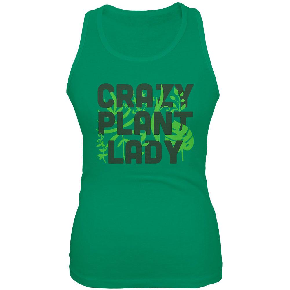 Gardening Crazy Plant Lady Juniors Soft Tank Top Juniors Tank Tops Old Glory 2XL Kelly Green