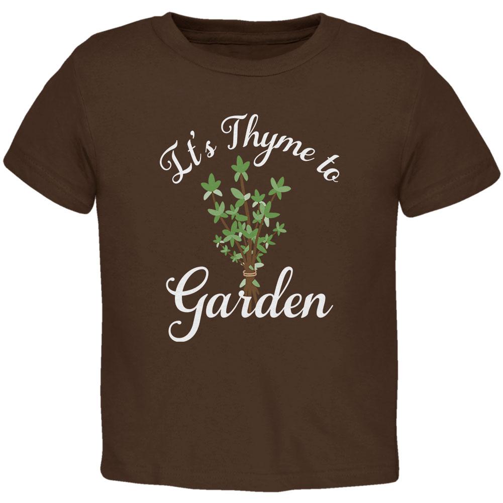 Gardening It's Thyme Time to Garden Toddler T Shirt Toddler T-Shirts Old Glory 2T Brown