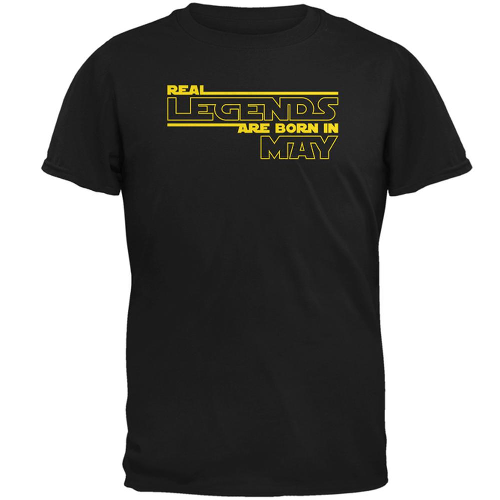 Real Legends are Born in May Mens T Shirt Men's T-Shirts Old Glory 2XL Black