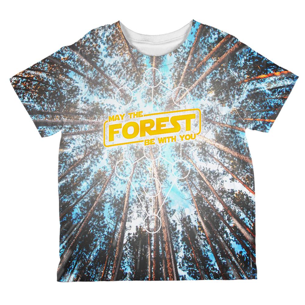 Earth Day May the Forest be with You All Over Toddler T Shirt Toddler T-Shirts Old Glory 2T Multi