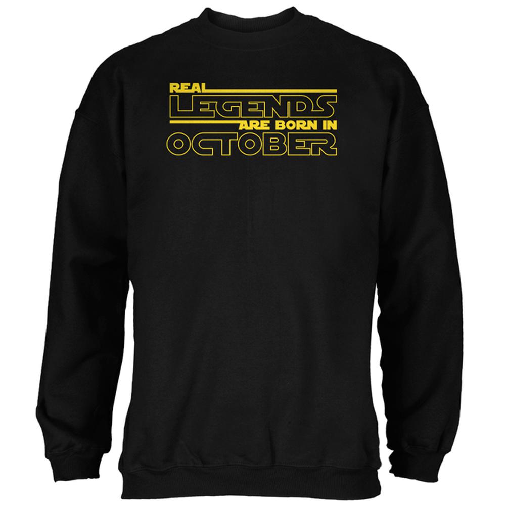 Real Legends are Born in October Mens Sweatshirt Men's Sweatshirts Old Glory 2XL Black
