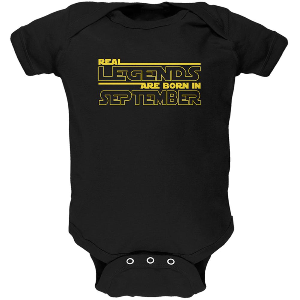 Real Legends are Born in September Soft Baby One Piece Baby One Piece Old Glory 0-3M Black