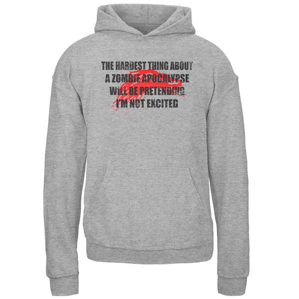 Hardest Thing About Zombie Apocalypse Youth Hoodie Youth Hoodies Old Glory LG Storm Grey