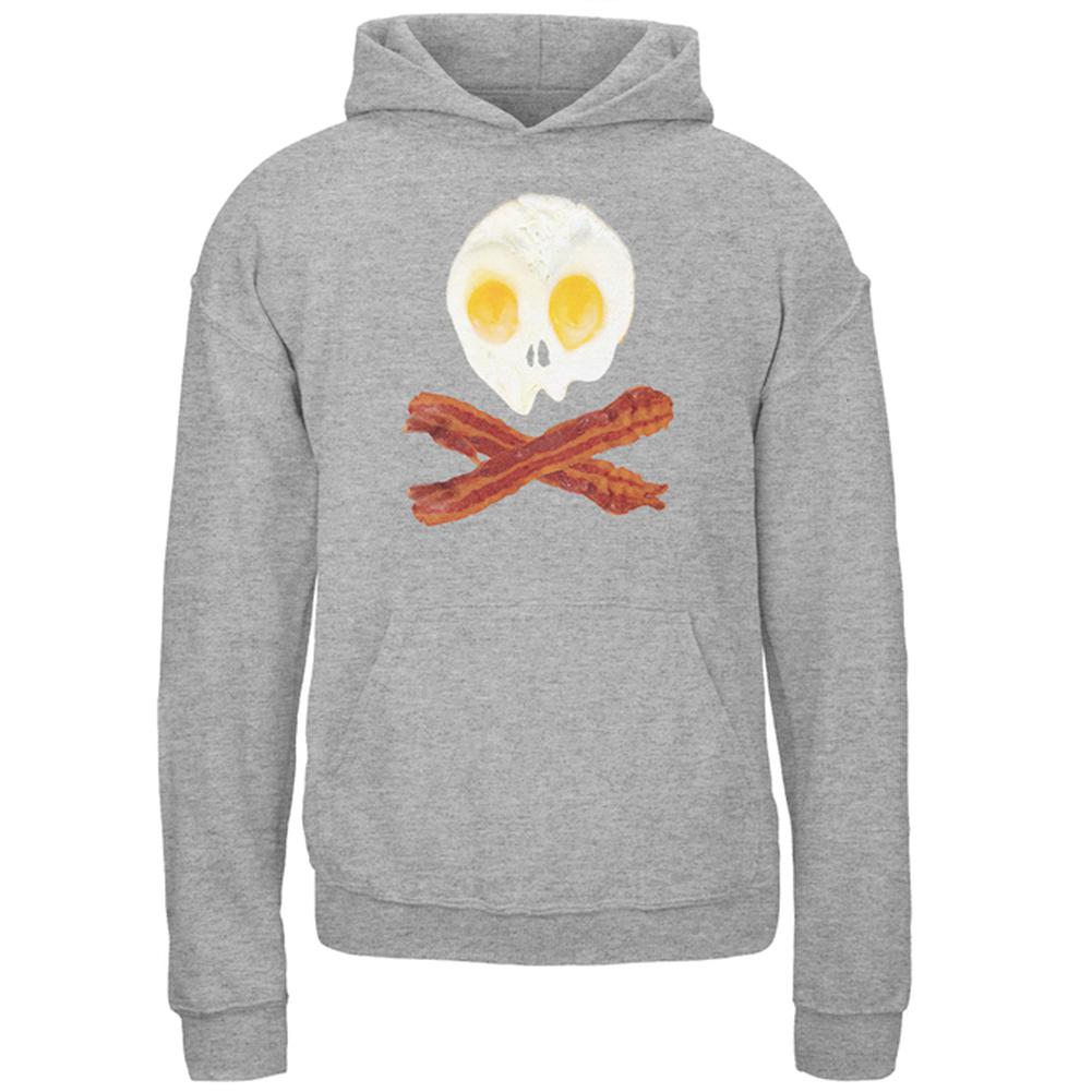 Eggs And Bacon Skull And Cross Bones Youth Hoodie Youth Hoodies Old Glory LG Storm Grey