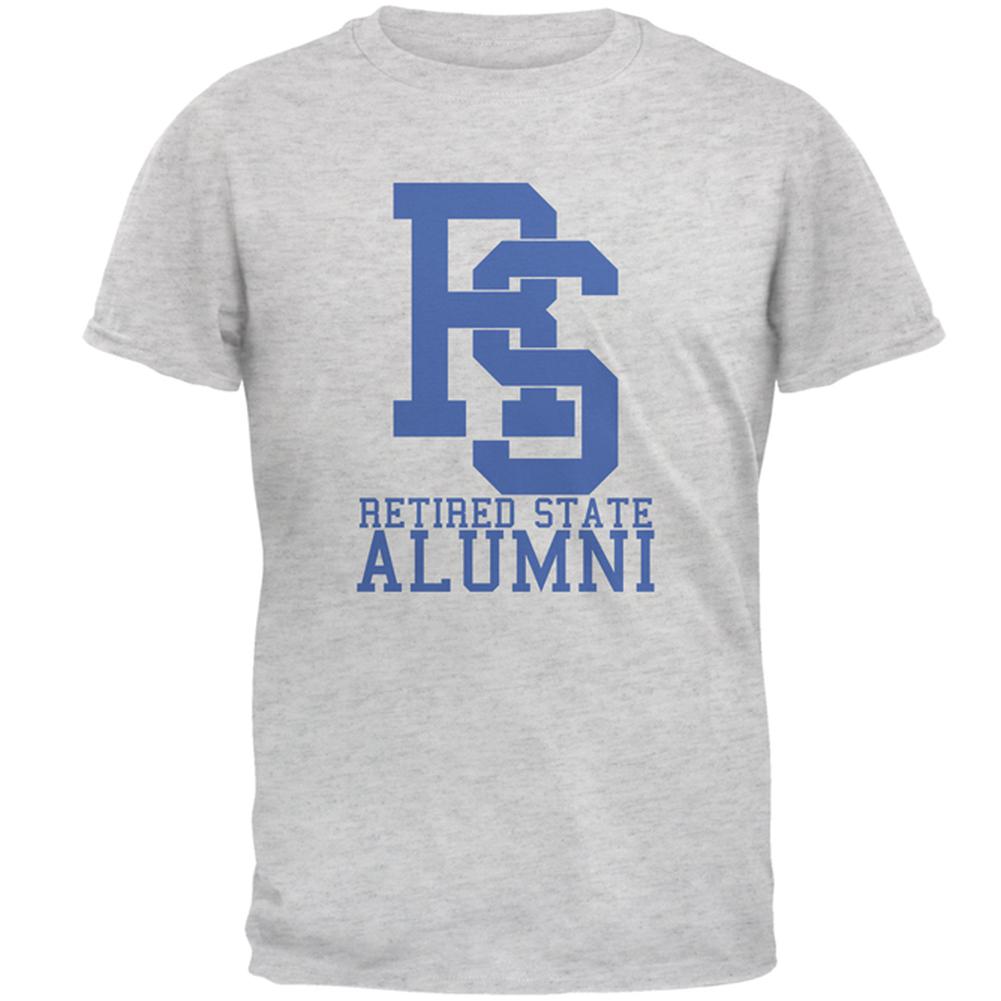 Retired State Alumni Funny Joke Mens T Shirt Men's T-Shirts Old Glory 2XL Light Heather Grey