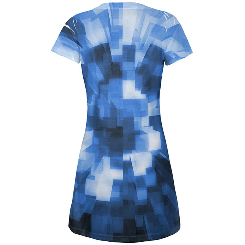 World Game Builder Water Blocks All Over Juniors Beach Cover-Up Dress Juniors Dresses Old Glory