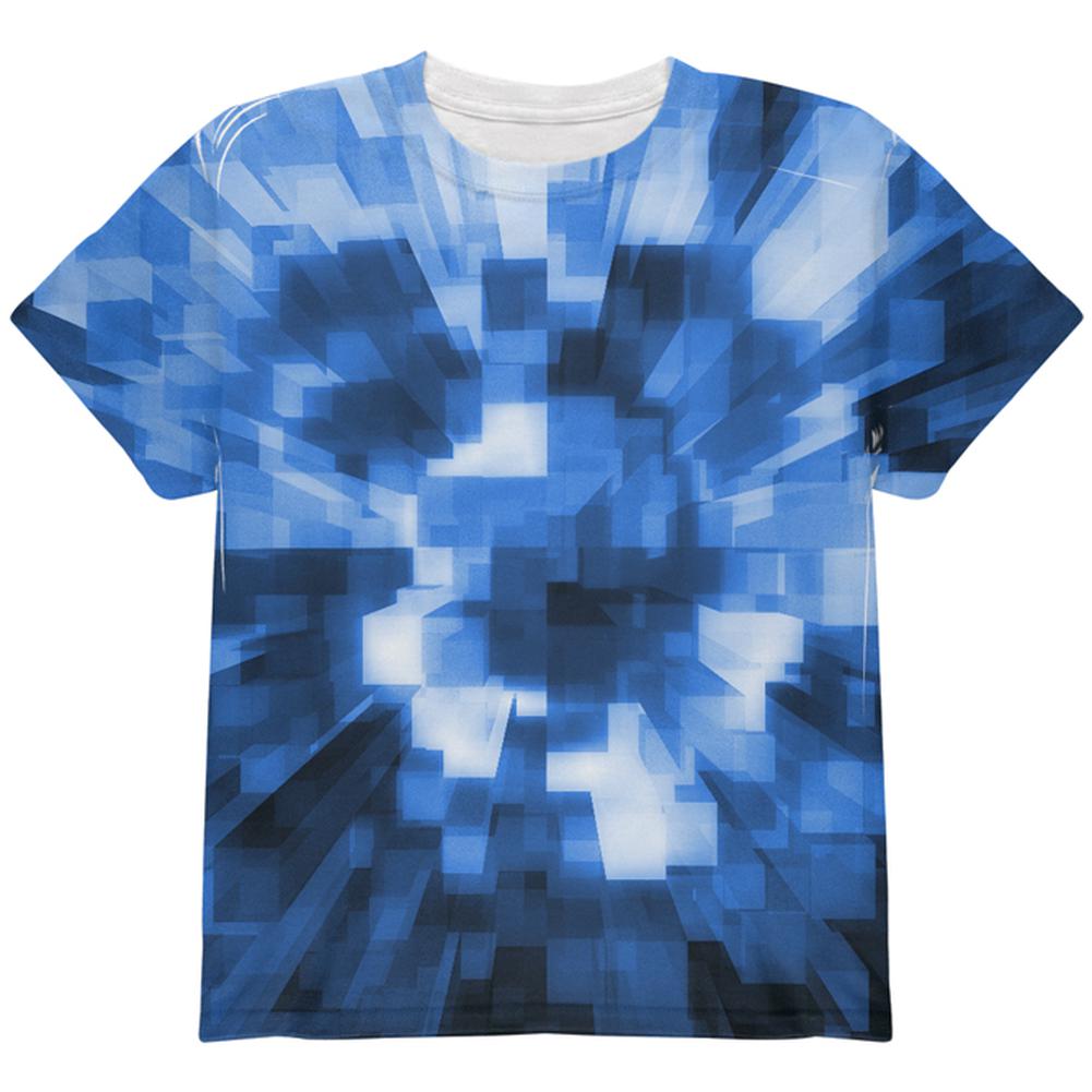 World Game Builder Water Blocks All Over Youth T Shirt Youth T-Shirts Old Glory LG Multi